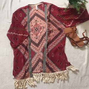 Bohemian style kimono